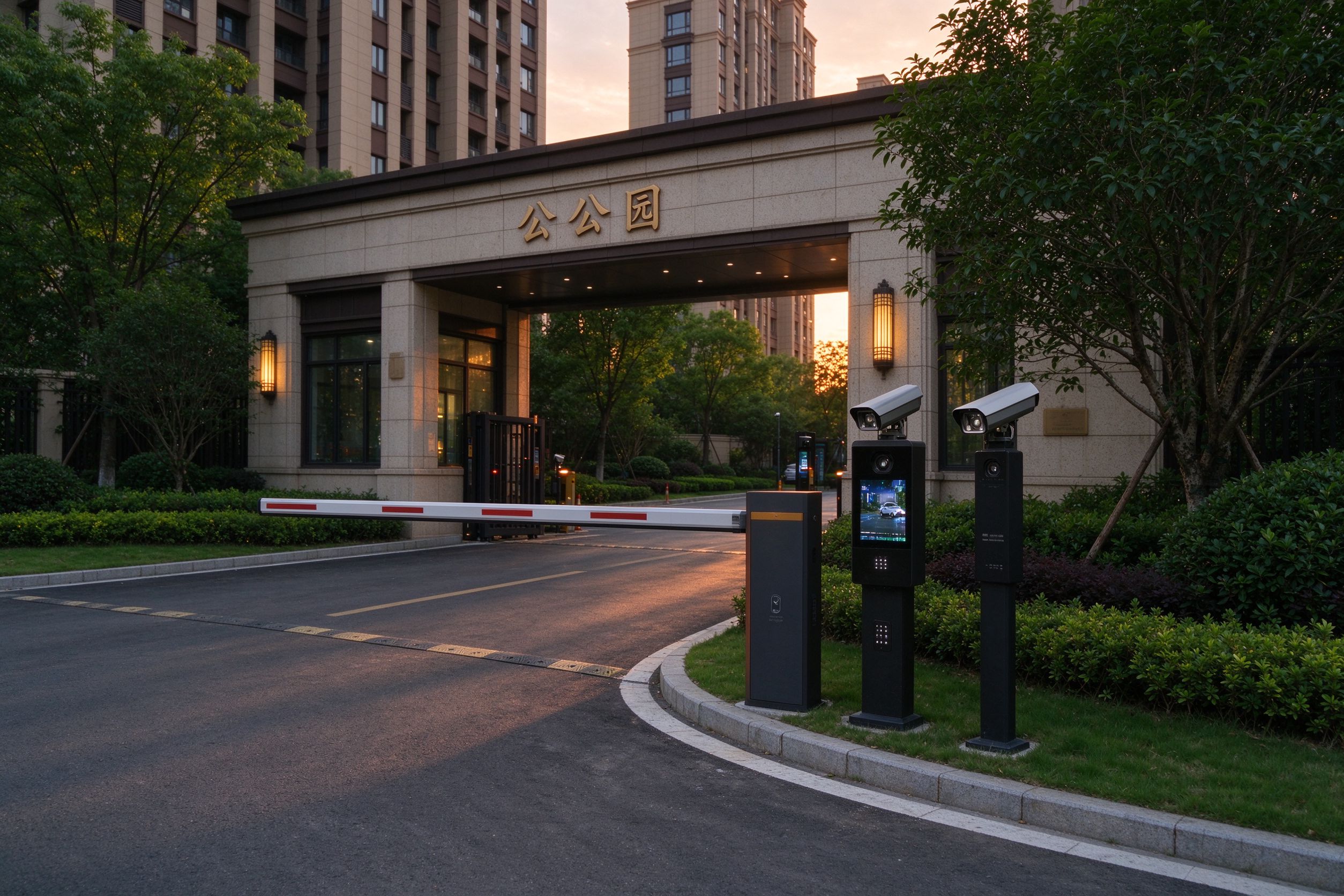 住宅小区出入口道闸实景